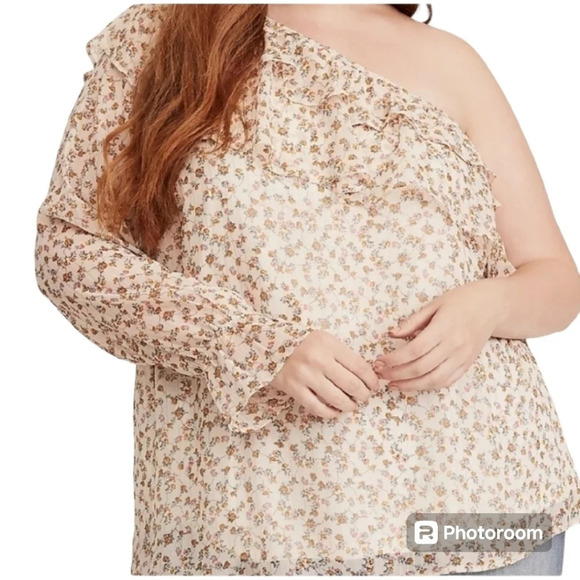 torrid Tops - Torrid Floral Chiffon One Shoulder Top